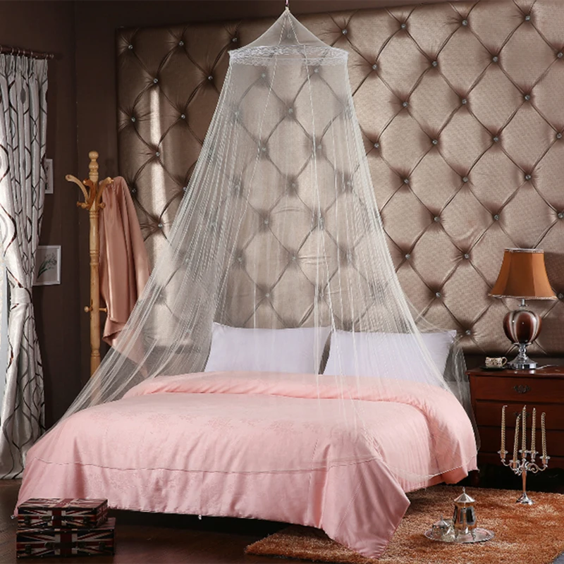 Элегантная москитная сетка для двойных балдахин для кровати Coton Canopy круглая Кружевная Сетка для насекомых купольная полиэфирная кровать, палатка