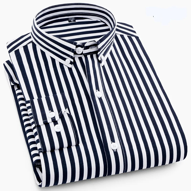 

Striped Business Shirt Men 2019 New Fashion Dress Men Shirt Long Sleeved Casula Men's Shirts camisa masculina