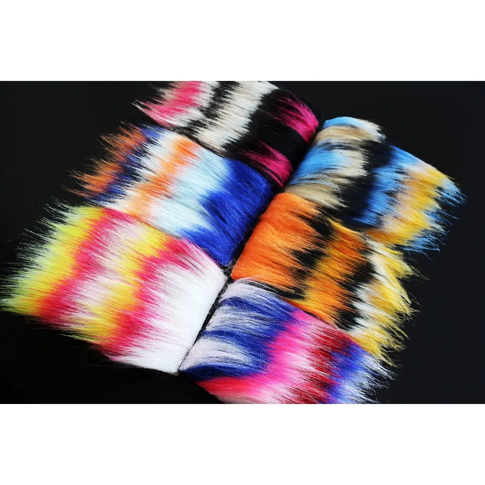

Tigofly 6 pcs 8cmX8cm Furabou Craft Fur 6 Rainbow Colors Synthetic Fiber Streamer Tail Wing Fly Fishing Tying Materials