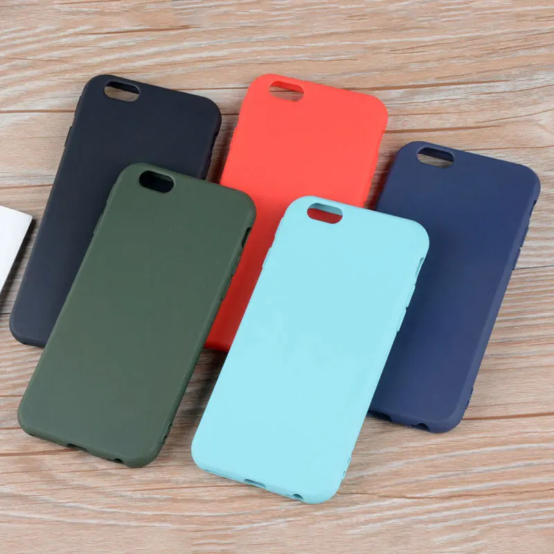 Матовый чехол для iPhone 6 6S карамельные цвета мягкий термополиуретановый материал