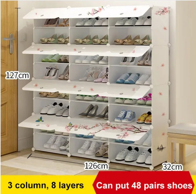 Современный стеллаж для обуви пластиковый металлический большой шкаф-органайзер для обуви для прихожей полка для хранения обуви B497 - Цвет: ac