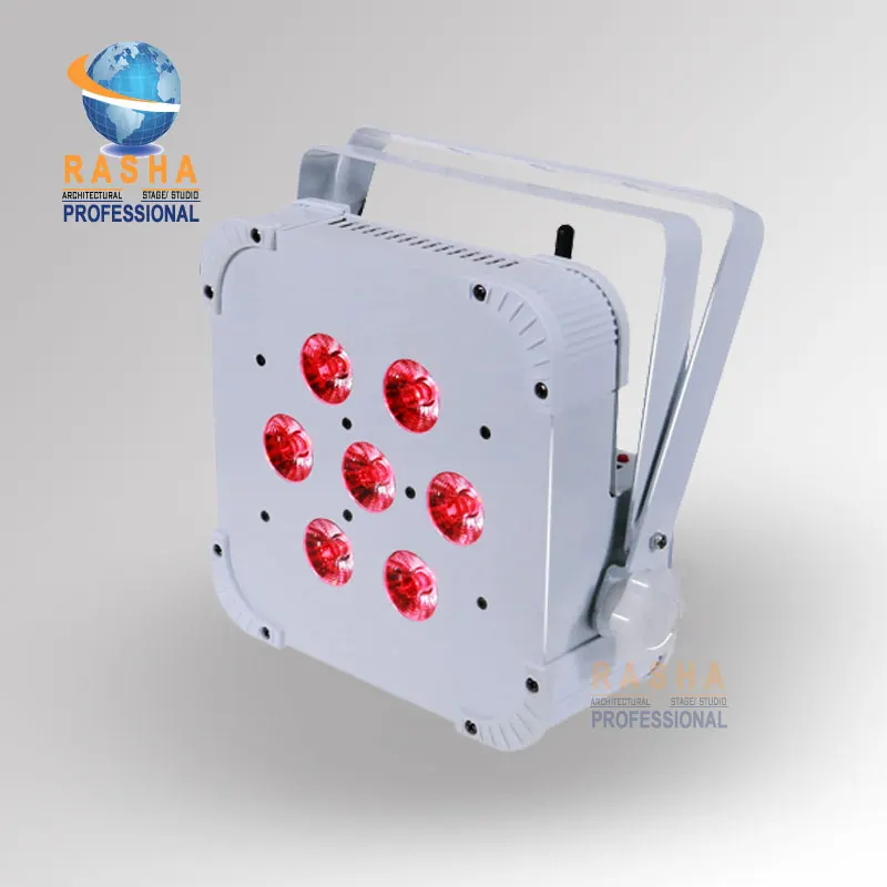 Rasha Quad 7pcs*10W RGBA/RGBW 4in1 DMX512 LED Flat Par Light 2.4G Wireless LED Par Can For Disco Stage Party Rasha Quad 7pcs*10W RGBA/RGBW 4in1 DMX512 LED Flat Par Light 2.4G Wireless LED Par Can For Disco Stage Party