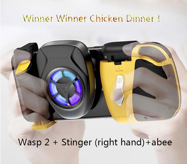 Flydigi Wasp2 pubg мобильный игровой контроллер мобильный Bluetooth геймпад bee sting триггер для Android/ios syste - Color: Wasp2-trigger-abee