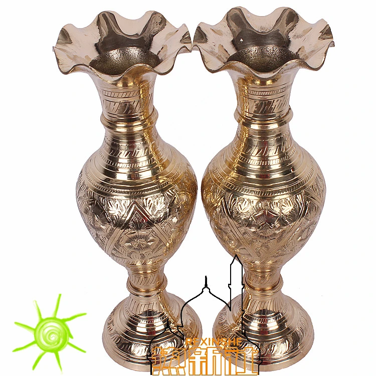 インドインポート銅ブロンズ手彫り花瓶ギフト機能ホーム家具真鍮花花瓶 Gift Gifts Vase Flowervase Brass Aliexpress