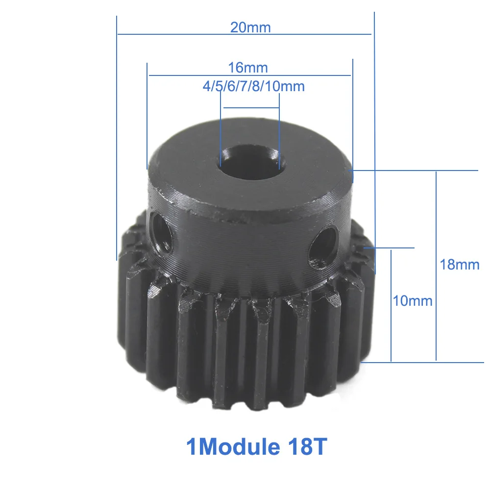 1 модуль 18T Шестерни s колесо металла 45 Сталь Rc Шестерня Шестерни s шкив 4/5/6/7/8/10 мм внутренний диаметр пресс-форма 1 18 Шпоры зуба Шестерни прямозубая шестирня