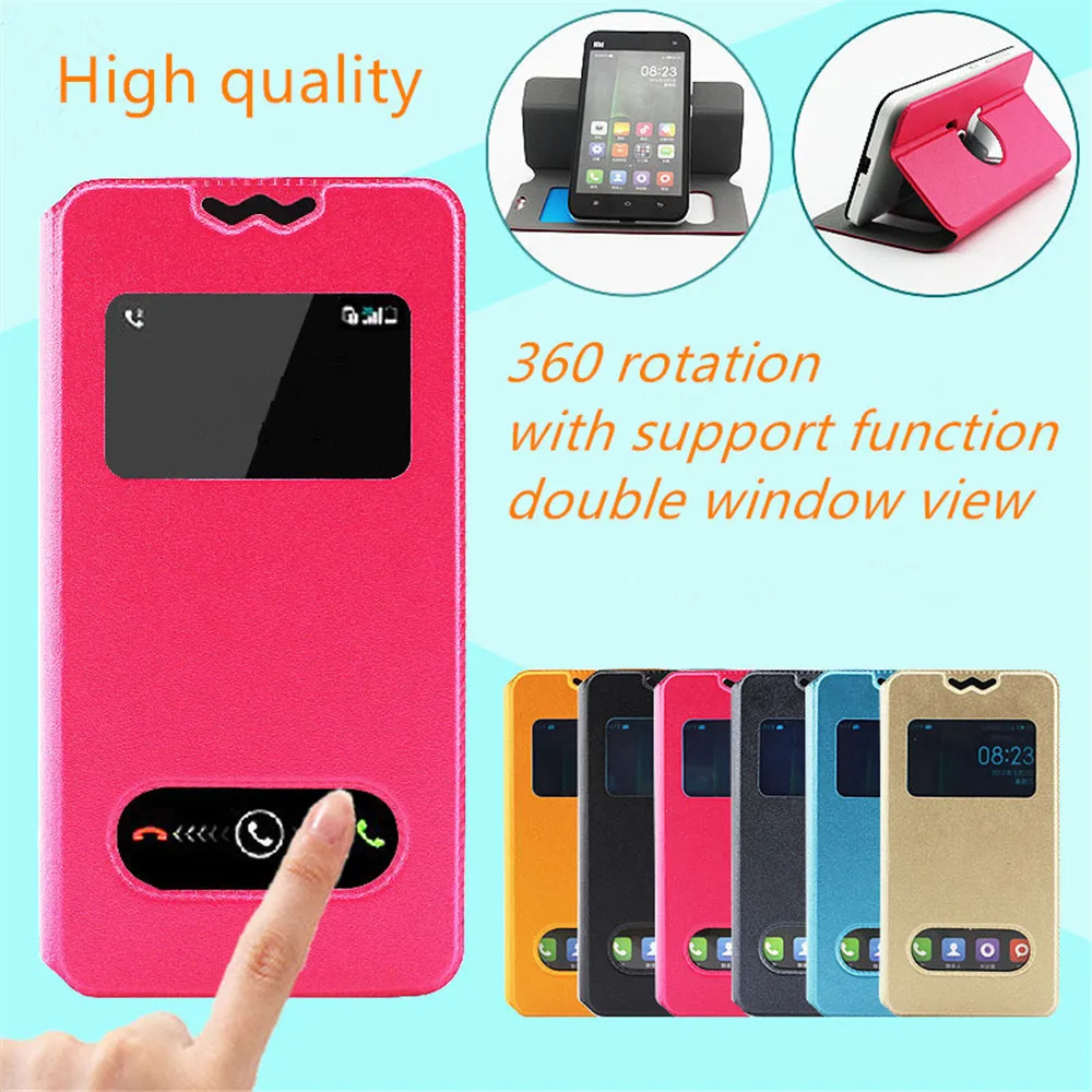 For Explay Fire Case New Fashion 360 Rotation Leather Cover5 With Double Window View Mobile Phone Holder |