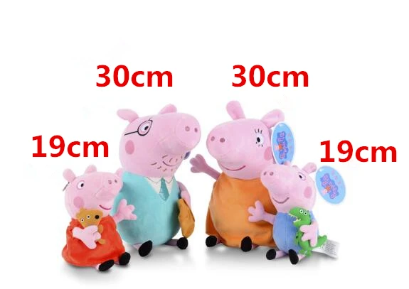 4 шт. 19/30 см Peppa Pig плюшевая игрушечная свинья высокого качества горячая Распродажа