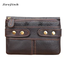 Натуральная кожа, кошельки, мужские кошельки кошелек в европейском и американском стиле Стиль бумажник на молнии Карманный Кошелек для монет кожаный кошелек, бумажник