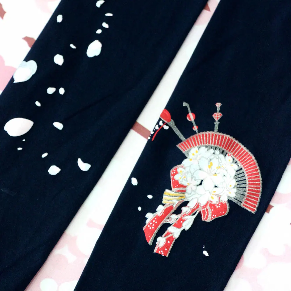 Колготки с принтом для девочек в японском стиле; 120D бархатные колготки