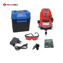 Мощный лазерный уровень с 5 красными линиями, 6 точек, 360 Вращающийся наклон, доступный Горизонтальный Вертикальный супер мощный яркий толстый лазерный уровень