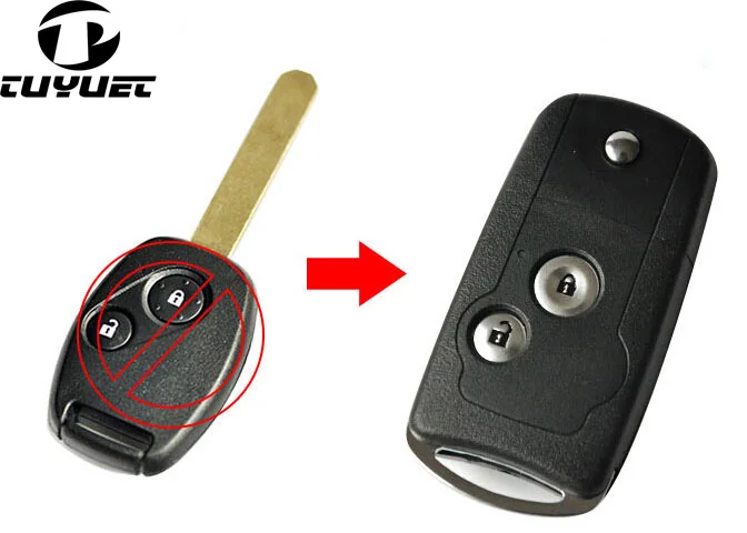 Acura Modified key shell 2 buttons  (5)-1