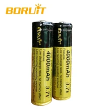 Boruit, 4 шт., 4000 мА/ч, перезаряжаемый, с защитой от печатной платы, аккумулятор 18650, подходит для налобного фонаря, фонарика, фонарь