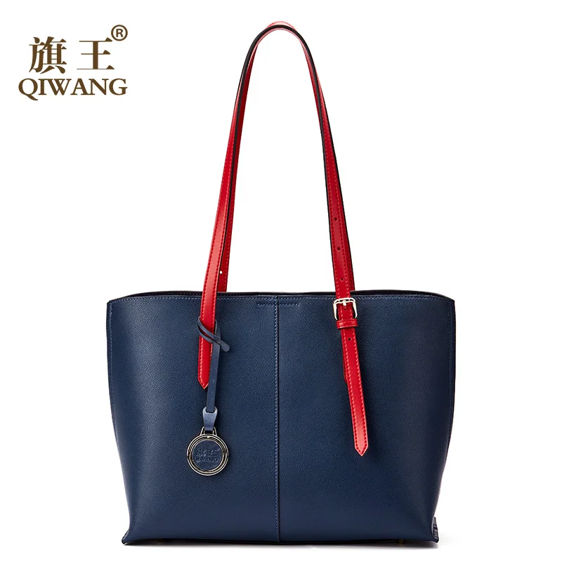 Qiwang Real Leather Bag long handle Handbag Genuine Leather Women tote Hand bag large Luxury Brand Designer Bag for Women Qiwang Real Leather Bag long handle Handbag Genuine Leather Women tote Hand bag large Luxury Brand Designer Bag for Women