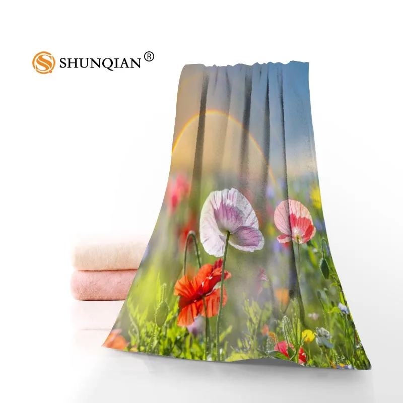Цветы Poppy полотенце s банные полотенца из микрофибры Путешествия, пляж, лицо полотенце на заказ креативное полотенце Размер 35 X75cm, 70X140 cm A8.8 - Цвет: 6