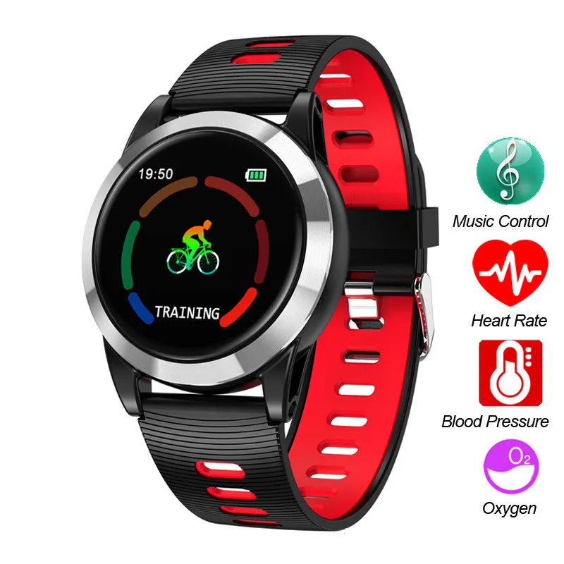 

Smart Watch Men Android IOS Smartband Heart Rate Fitness Bracelet Sleep Monitor Fitness Tracker Color Screen Round Wristband