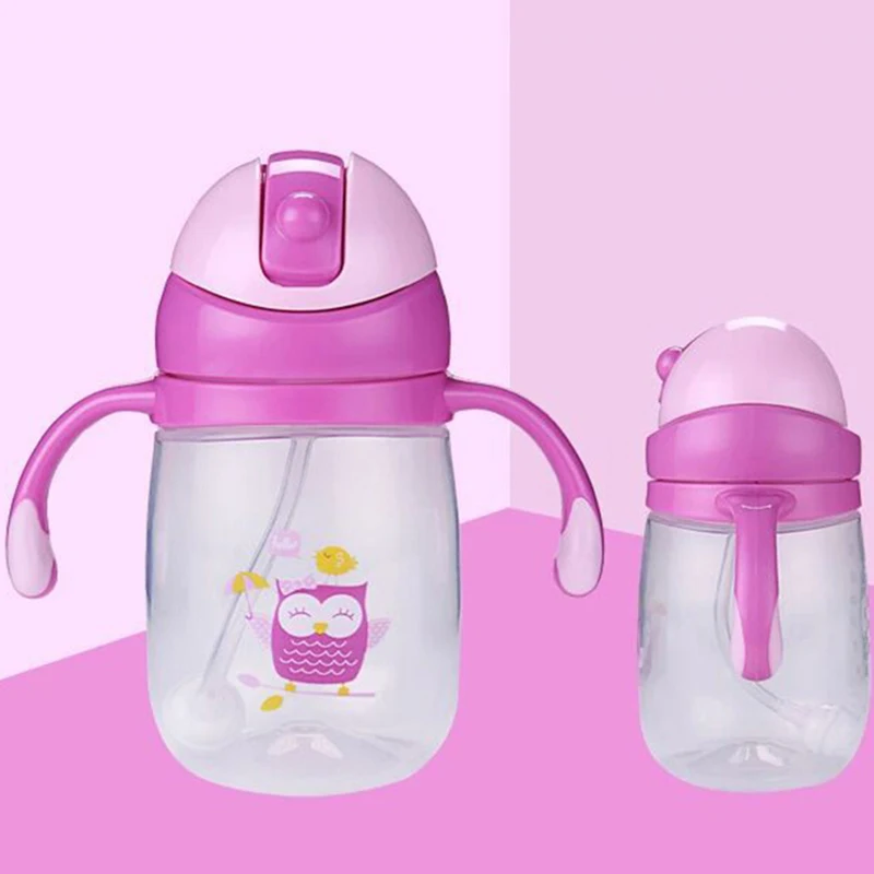Baby Cute Owl Training Cups BPA Free Healthy Bottle Child Leak-Proof Double Handle Bottle Kid Water Feeding Learn Drinker T0700 (1)