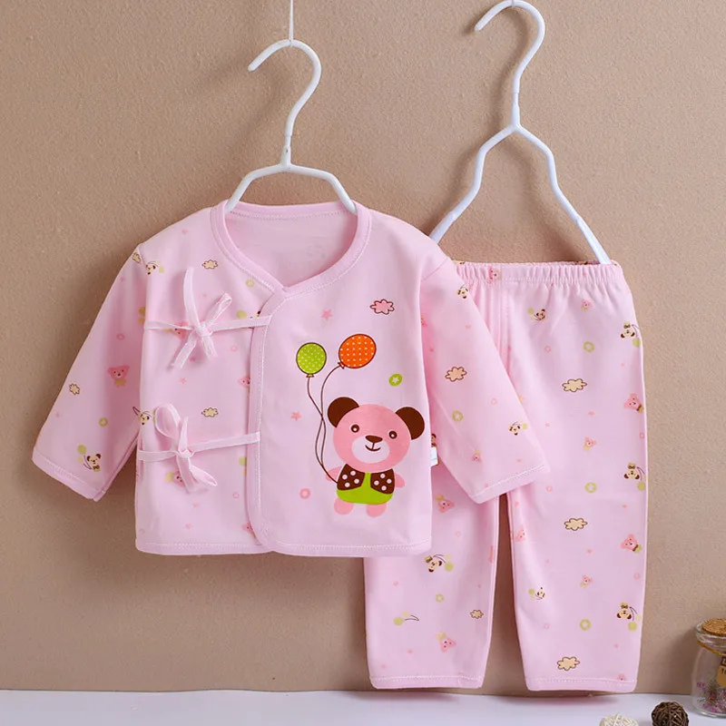 Newborn baby girls cotton clothing set spring autumn toddler casual