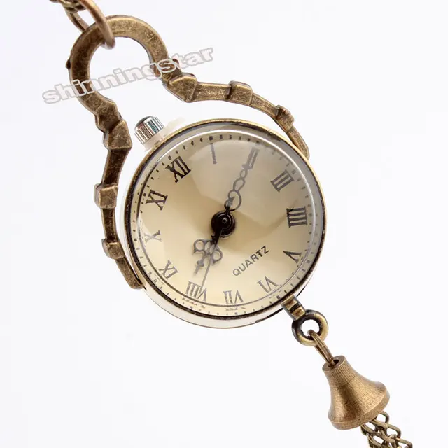 Antique Vintage Bronze mini Glass Ball Bull Eye Quartz Pocket Watch Necklace Pen Antique Vintage Bronze mini Glass Ball Bull Eye Quartz Pocket Watch Necklace Pen