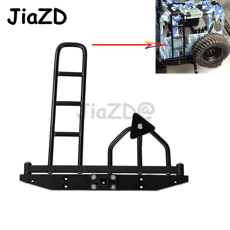 

High quality RC 1/10 Aluminum Alloy Rear Bumper With Spare Tire Rack & Ladder for 1/10 RC Crawler Axial SCX10 D90 D110 90046