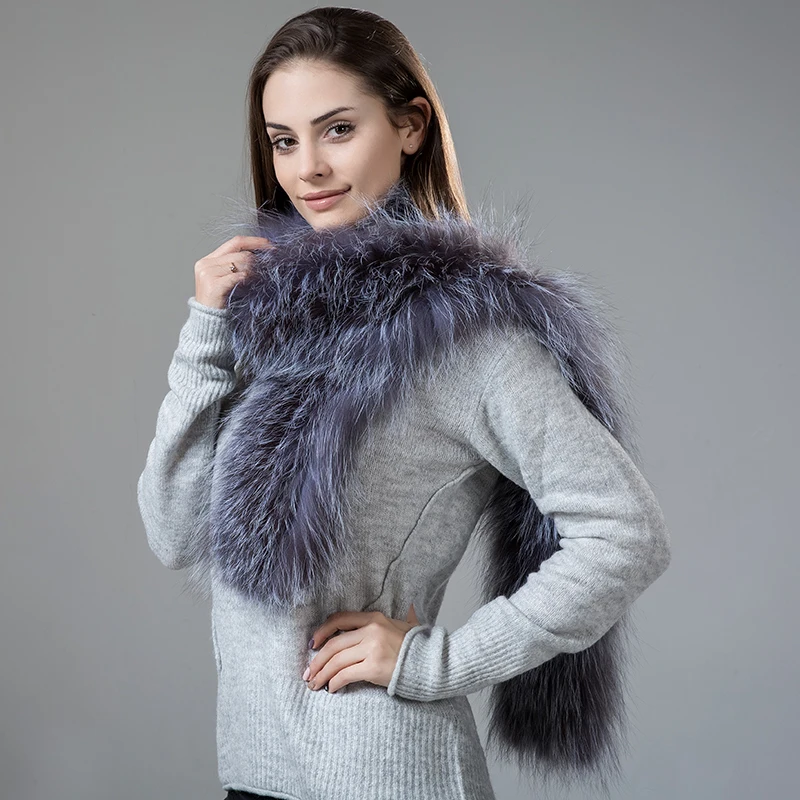  Luxury Real Fox Fur Winter Scarf Women Natural Fur scarves Soft Collar Shawl Wrap Winter Scarf Women new 2017  (12)