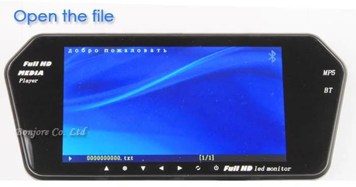 Koorinwoo 1024x600 Высокое разрешение " TFT lcd монитор заднего вида зеркало TF USB Bluetooth MP5 автомобильный парковочный монитор обратный приоритет