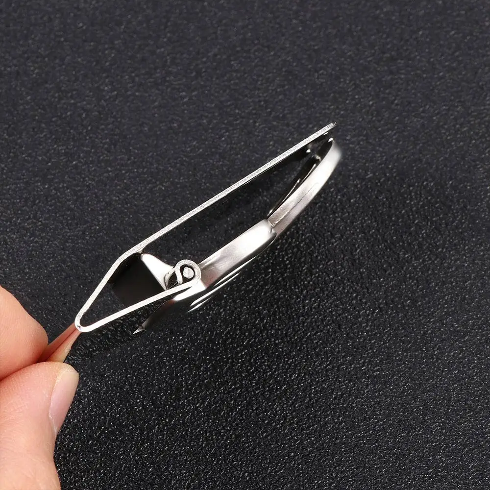 1Pc Stainless Steel Metal Money Clip Dollar Design Fashion Simple Silver Dollar Cash Clamp Holder Wallet For Men Women 3