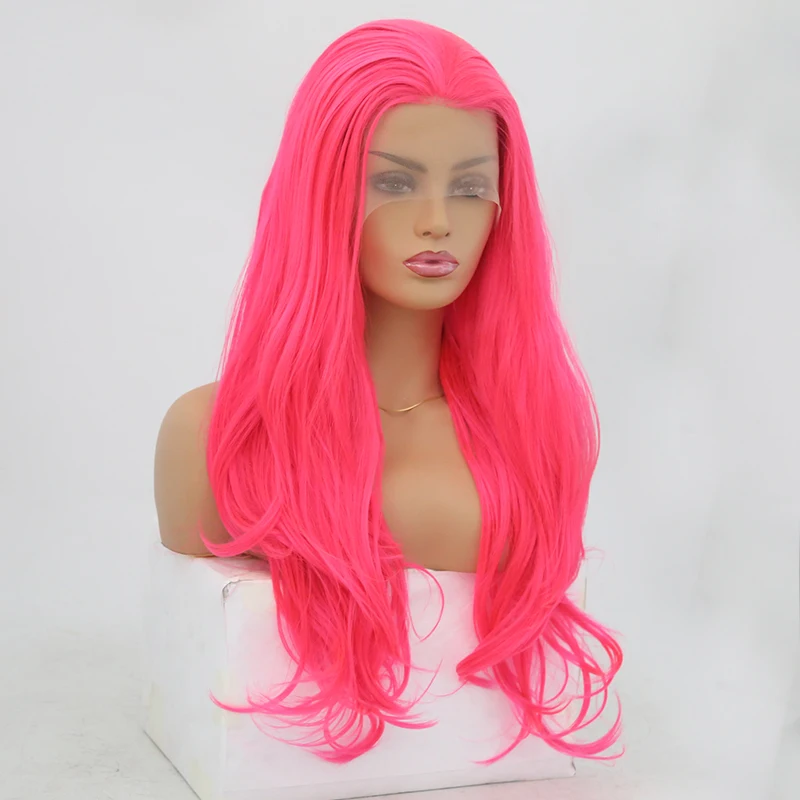 Charisma синтетические парики на шнурках для черных женщин 26 дюймов длинные волнистые волосы парик с волосами младенца жаростойкий розовый парик