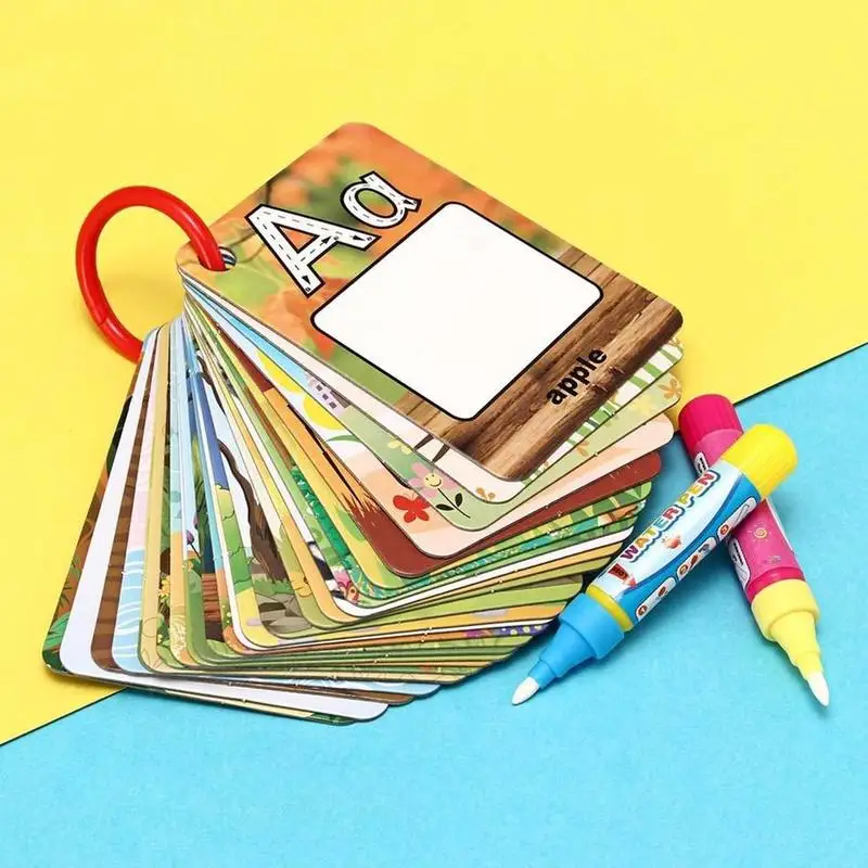 

Children's Early School Learning Awareness Card 26 English Letter Card Clearwater Graffiti Coloring Card Toy Accessories