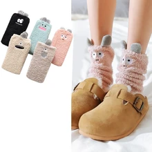 Женские носки; зимние длинные толстые носки для девочек; мягкие однотонные носки-тапочки с милым рисунком; Модные женские зимние теплые носки