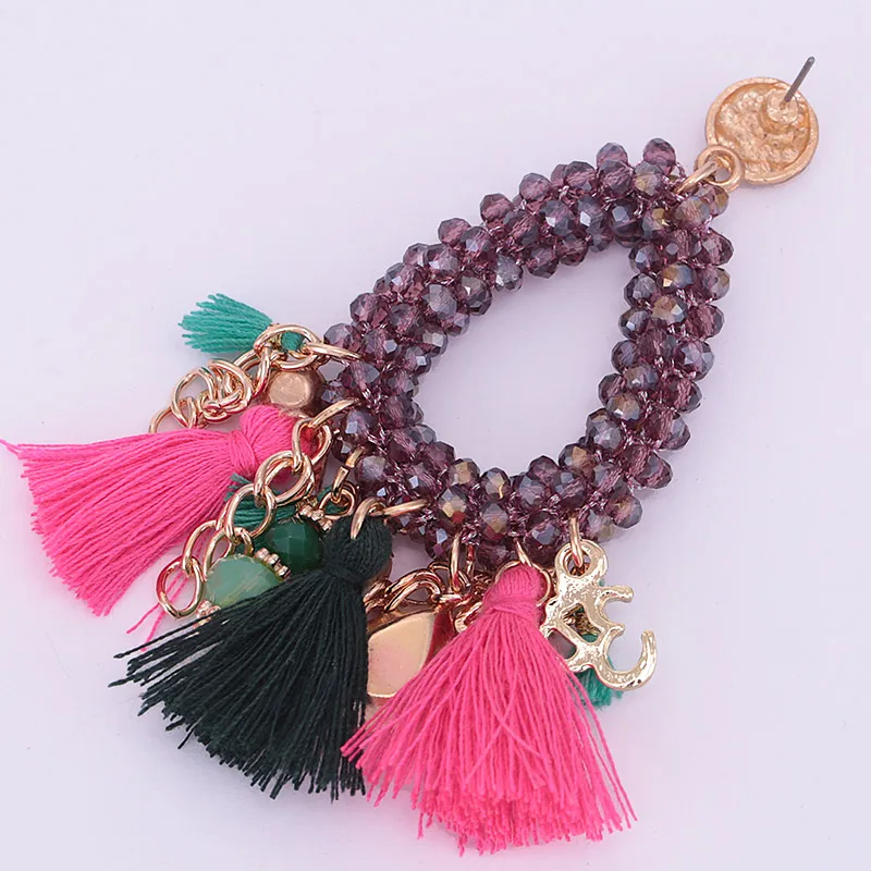 Sehuoran Oorbellen Pendientes Mujer Moda 2018 Висячие серьги для женщин Boho хрустальные бусины ручной