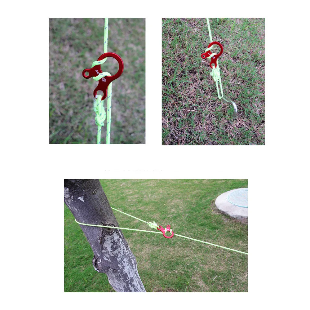 

Mountaineering outfit Carabiner for keys Trinkets Outdoor Rope Three-hole Quick Tool Adjustment Buckle Tent Snail Wind Stopper