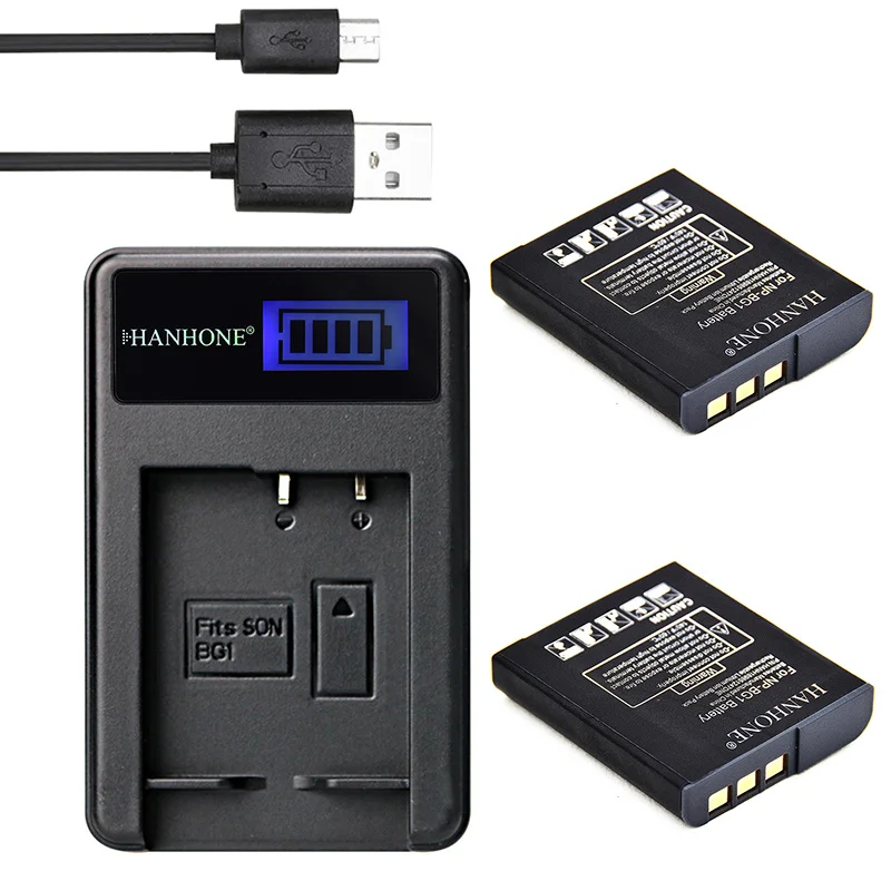 

2Pcs 1900mAh NP-BG1 NP BG1 Battery+LCD Charger For SONY Cyber-shot DSC-H3 DSC-H7 DSC-H9 DSC-H10 DSC-H20 DSC-H50 H55 H70 Camera