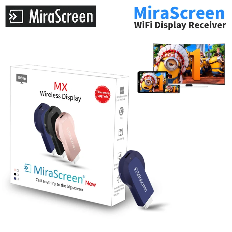 New Mirascreen pink Mini PC Android Chrome Cast HDMI WiFi Dongle Chromecast 2 mirroring TV stick Google Chromecast 2 Adapter