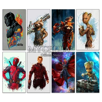 

Superhero,Diamond Painting 5D DIY Drill Diamond Embroidery Diamond Mosaic,Cartoon Picture,Home Decor,Rocket Raccoon,Spider-Man