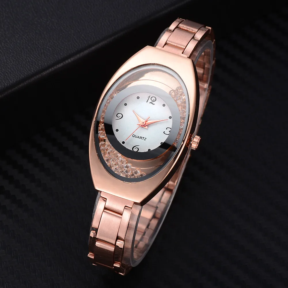 

Unique Tungsten Steel luxury ladies quartz watches Metal Bracelet Quartz Bracelet Gold Bracelet Crystal Diamond Gold Watch 50P