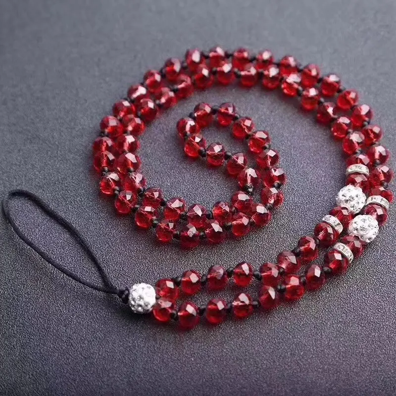 Koop Kunstmatige Crystal Telefoon Lanyard Sleutelhanger Holder Vrouwen Kralen Cellphone Nek Ketting Strap Hang Touw voor iPhone voor samsung