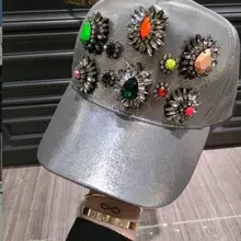 Новая мода драгоценный камень кристалл цветок бисер роскошные женские новые шляпы женские козырьки 962