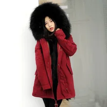 CX-G-P-20A, теплый женский пуховик с мехом лисы, зимняя опушка из лисьего меха, парка, пальто с большим воротником из меха енота