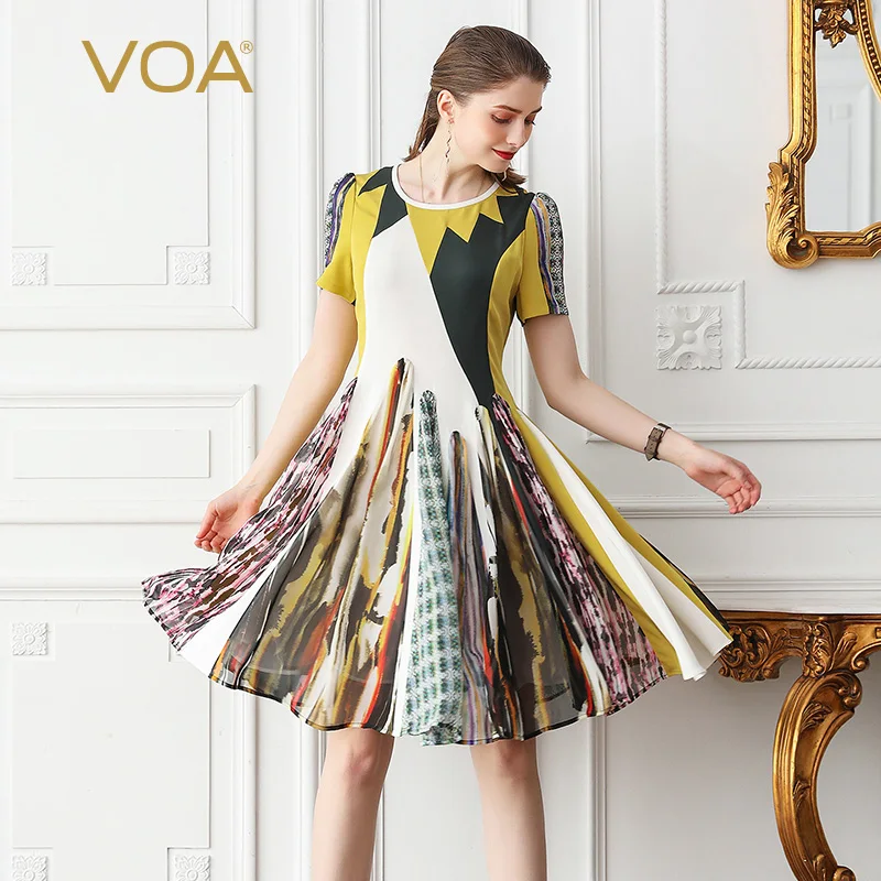 VOA Zware Zijden Party Jurken Midi Jurk Plus Size 5XL Zomer Harajuku Print Sweet Cute Boho Casual Basic vestido a518 VOA Zware Zijden Party Jurken Midi Jurk Plus Size 5XL Zomer Harajuku Print Sweet Cute Boho Casual Basic vestido a518