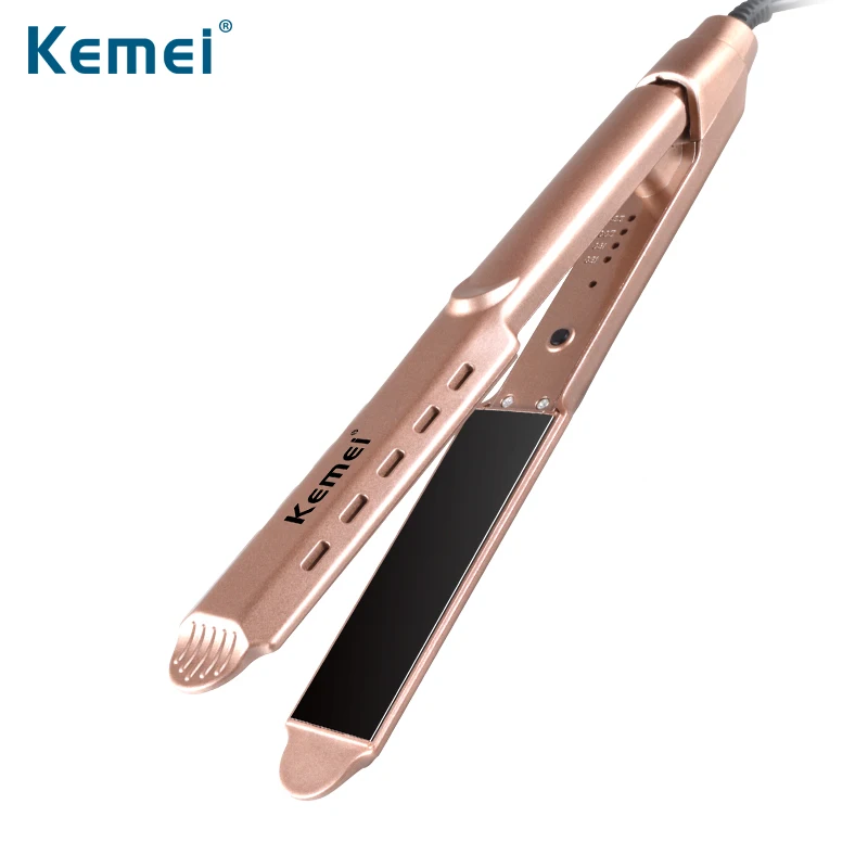 

Kemei3229 Ceramic Rapid Heating Hair Straightener Dry & Wet Use Straightening Irons 160/180/200/230 Degree Adjustable