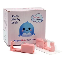 1Box/6 sztuk ze stali nierdzewnej 316L dolphinmiszu jednorazowe bezpieczne przekłuwanie uszu pistolet sterylne Piercing Ear Stud Piercing biżuteria