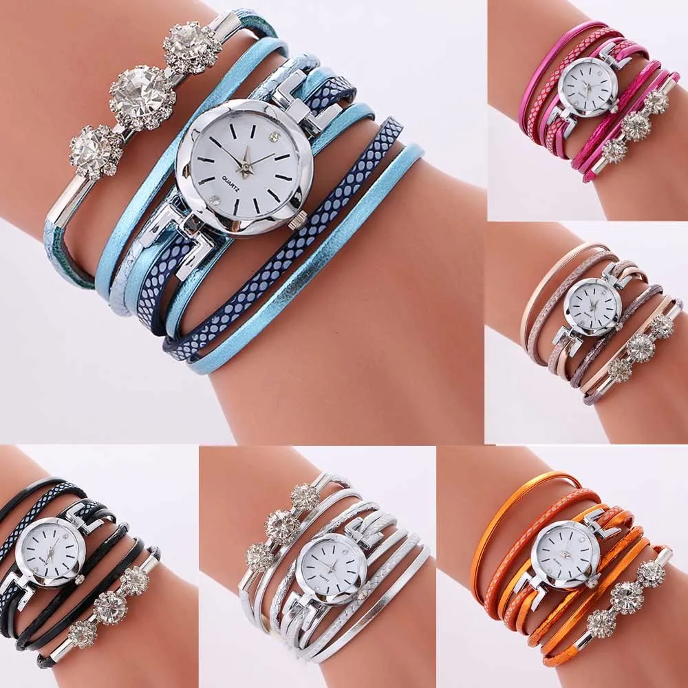 Womens Quartz Watch,Present Hot Fashion Casual Diamond Time Scale Dial Diamond Bracelet Belt Quartz Watch A
