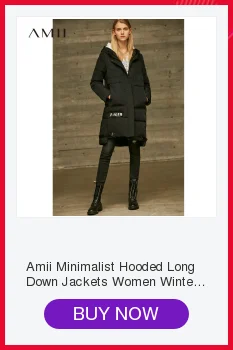 Cheap Amii Minimalist Fashion 90% White Duck Down Jacket Winter Women Embroidery Floral  2018 Casual New Loosehooded Black Long Coat 1