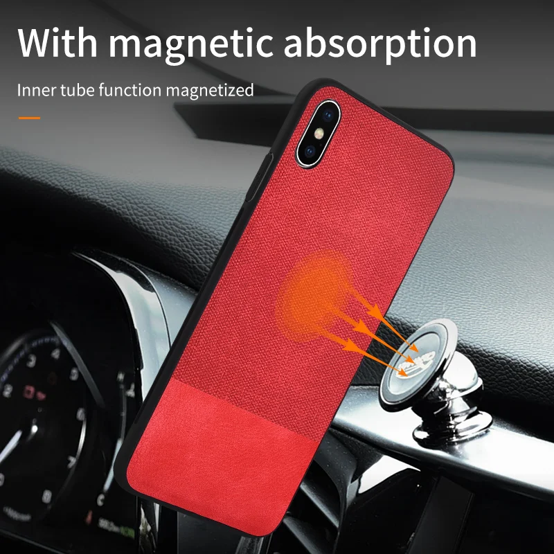 

Ultra-thin Luxury Soft Leather Cloth Phone Case TPU Protective Phone Back Cover For iPhone 7 8 6 6s Plus XS MAX XR XS X Coque