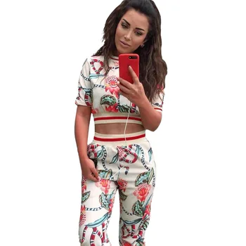 

Spring Summer Women Two Piece Set Top and Pants Plus Size Outfits Tracksuit Sweatsuit Outfit Cure Print Active Set