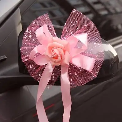PE Роза сетка кружева шелковая лента Свадьба праздничные поставки украшение автомобиля свадебные цветы - Цвет: pink B