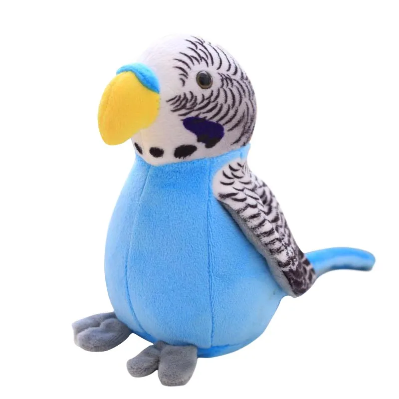 18 см милый Электрический говорящий попугай игрушка говорящая запись Повтор развевая крылья электронная птица чучела Детская плюшевая игрушка подарок - Цвет: Синий