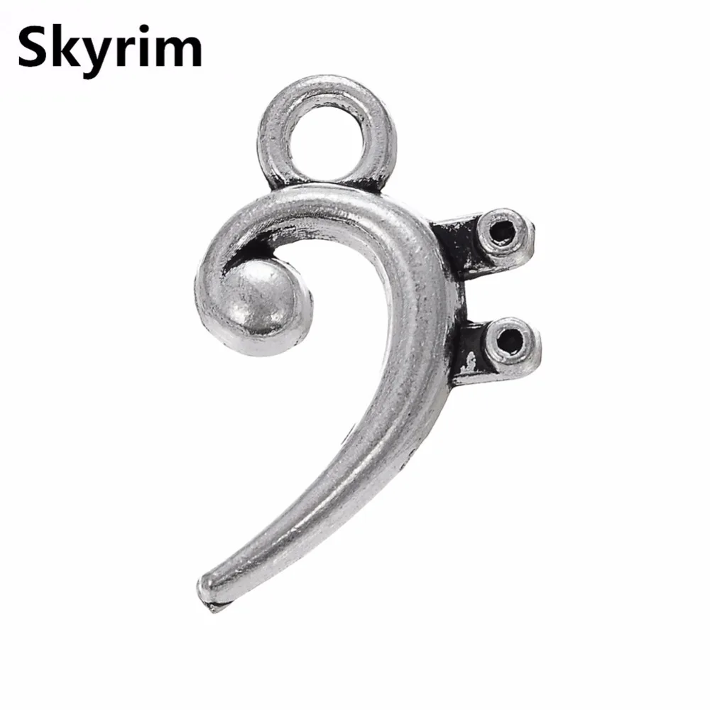 

Skyrim 20Pcs Charms Music Notes On Stave Bass Clef Charm Mini Sliver Pendants For DIY Necklace/Bracelet/Earring Jewelry Making