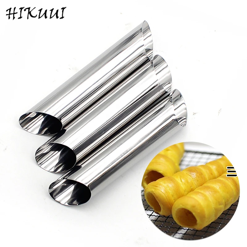 3pcs/set Stainless Steel Croissants Mold Spiral Baked Cake Molds DIY