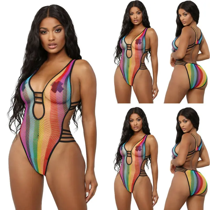 fishnet one piece suit